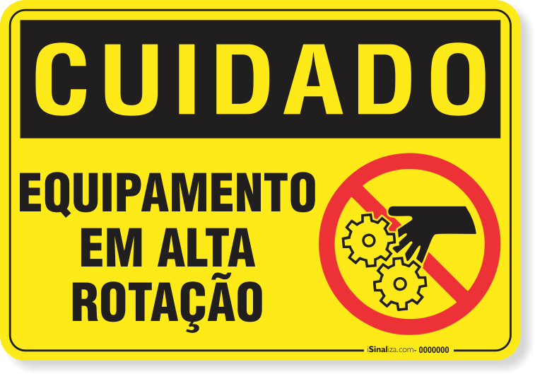 Placa Cuidado  Equipamento Em Alta Rotação S22