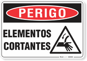 Placa Perigo Elementos Cortantes