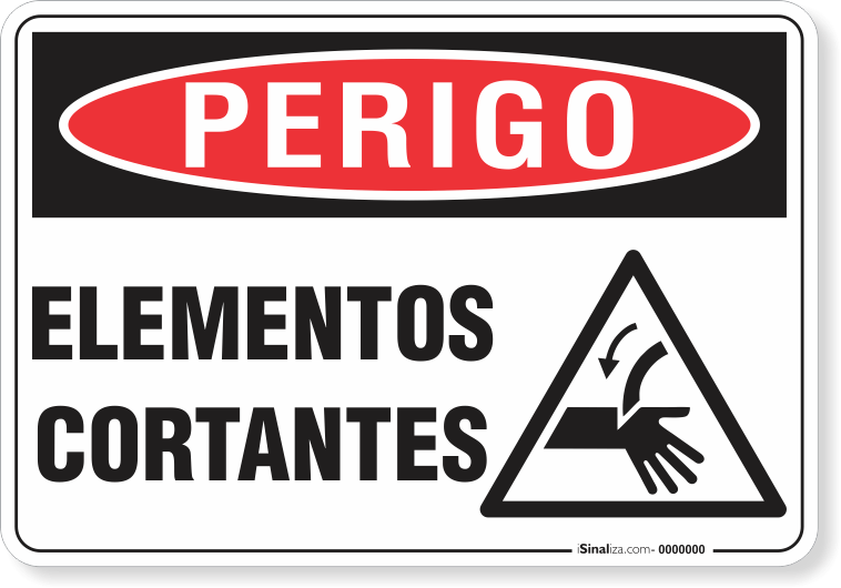 Placa Perigo Elementos Cortantes