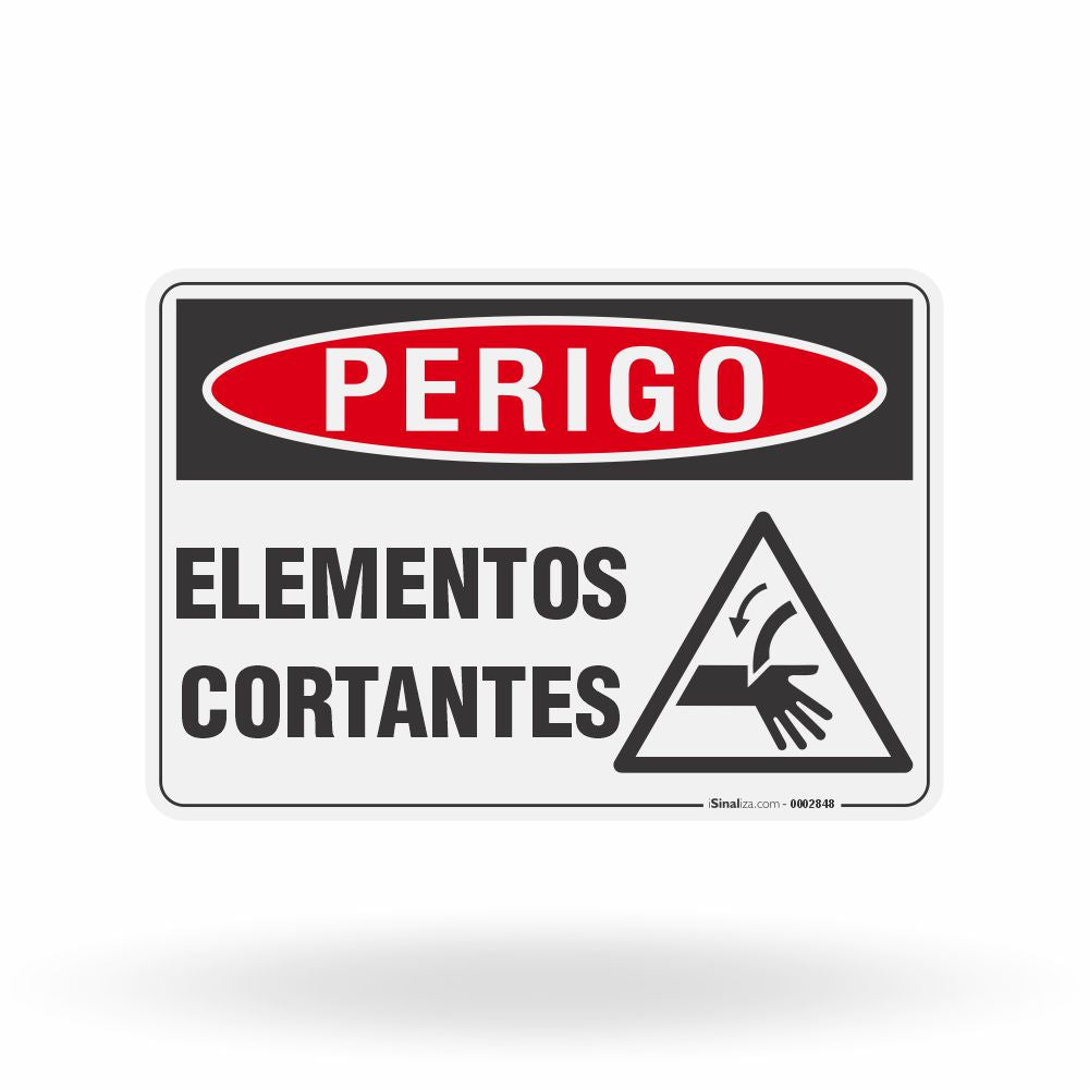 Placa Perigo - Elementos Cortantes