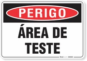 Placa Perigo Área De Teste