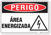 Placa Perigo Área Energizada