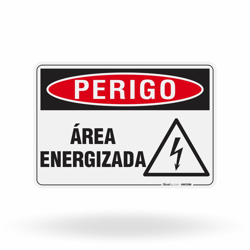 Placa Perigo - Área Energizada
