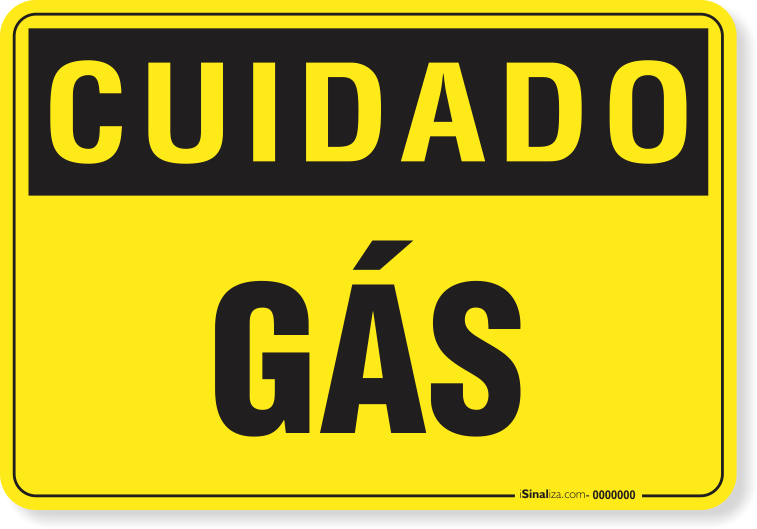 Placa Cuidado  Gás