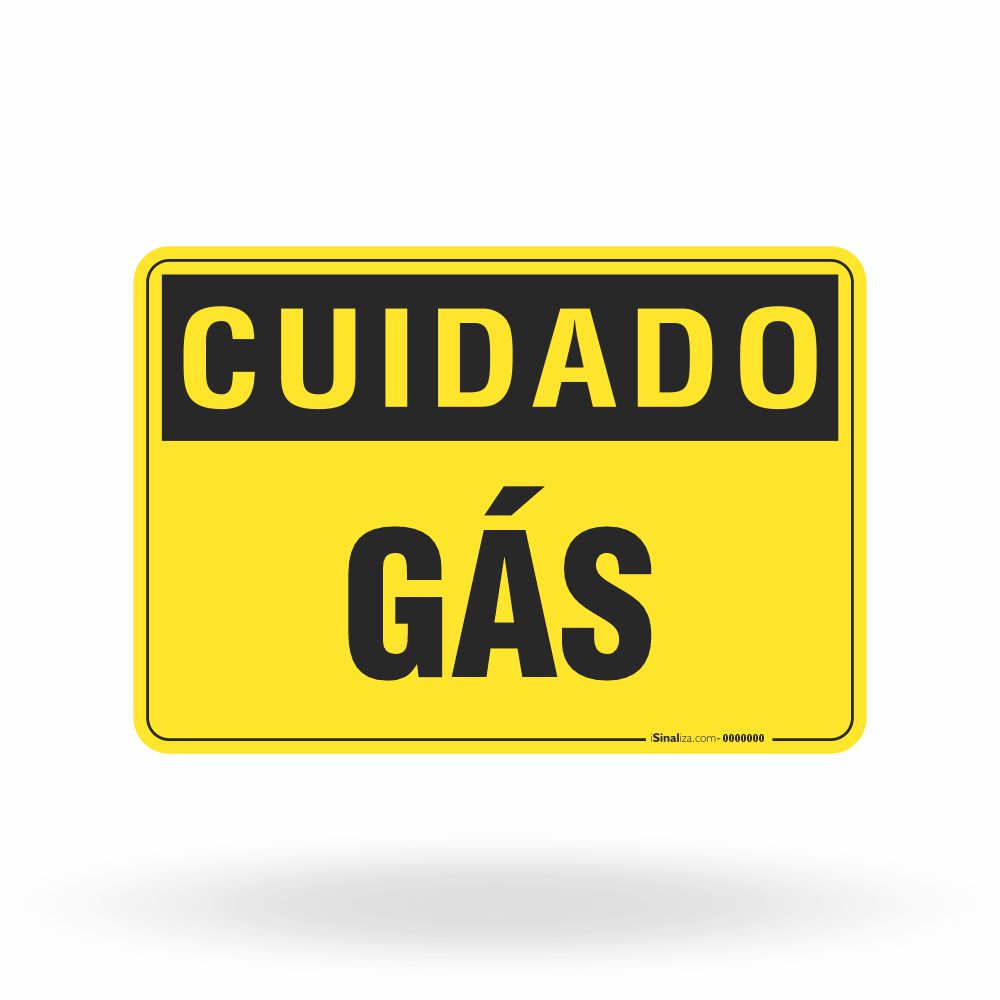 Placa Cuidado - Gás