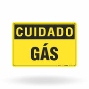 Placa Cuidado - Gás