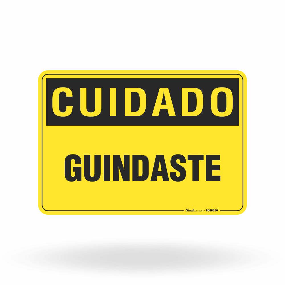 Placa Cuidado - Guindaste