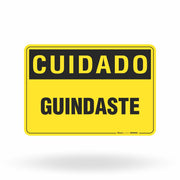 Placa Cuidado - Guindaste