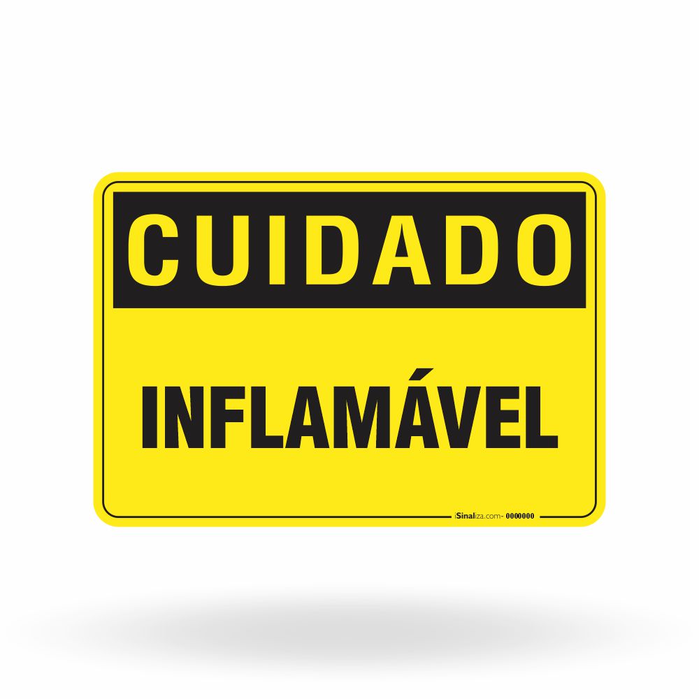 Placa Cuidado - Inflamável