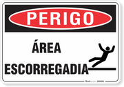 Placa Perigo Área Escorregadia