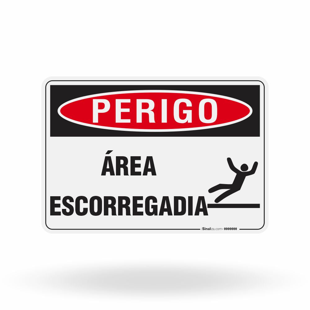 Placa Perigo - Área Escorregadia