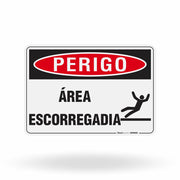 Placa Perigo - Área Escorregadia