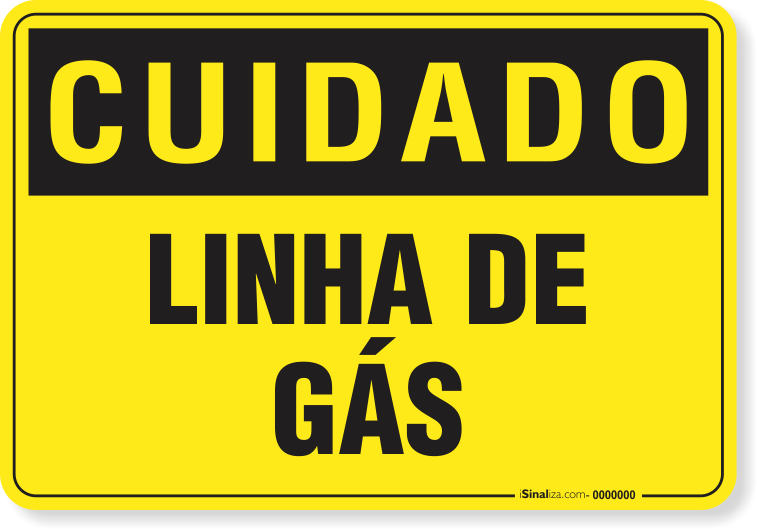 Placa Cuidado  Linha De Gás