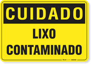Placa Cuidado  Lixo Contaminado