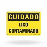 Placa Cuidado - Lixo Contaminado