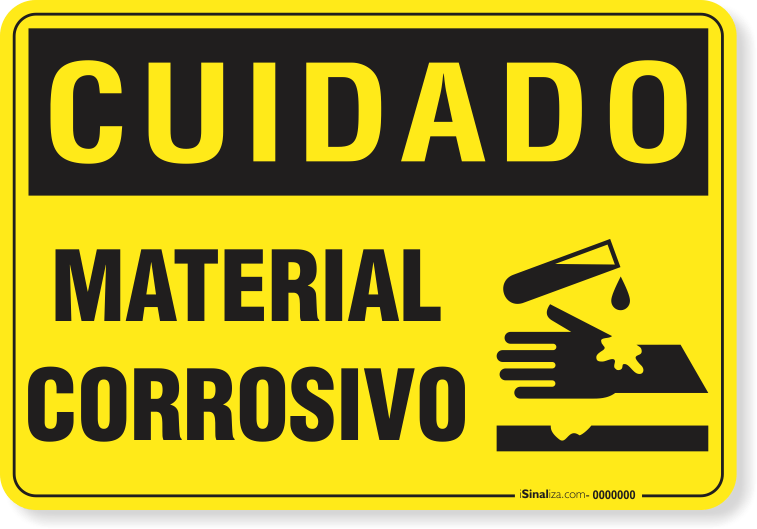 Placa Cuidado  Material Corrosivo