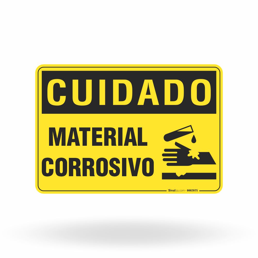 Placa Cuidado - Material Corrosivo