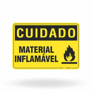 Placa Cuidado - Material Inflamável
