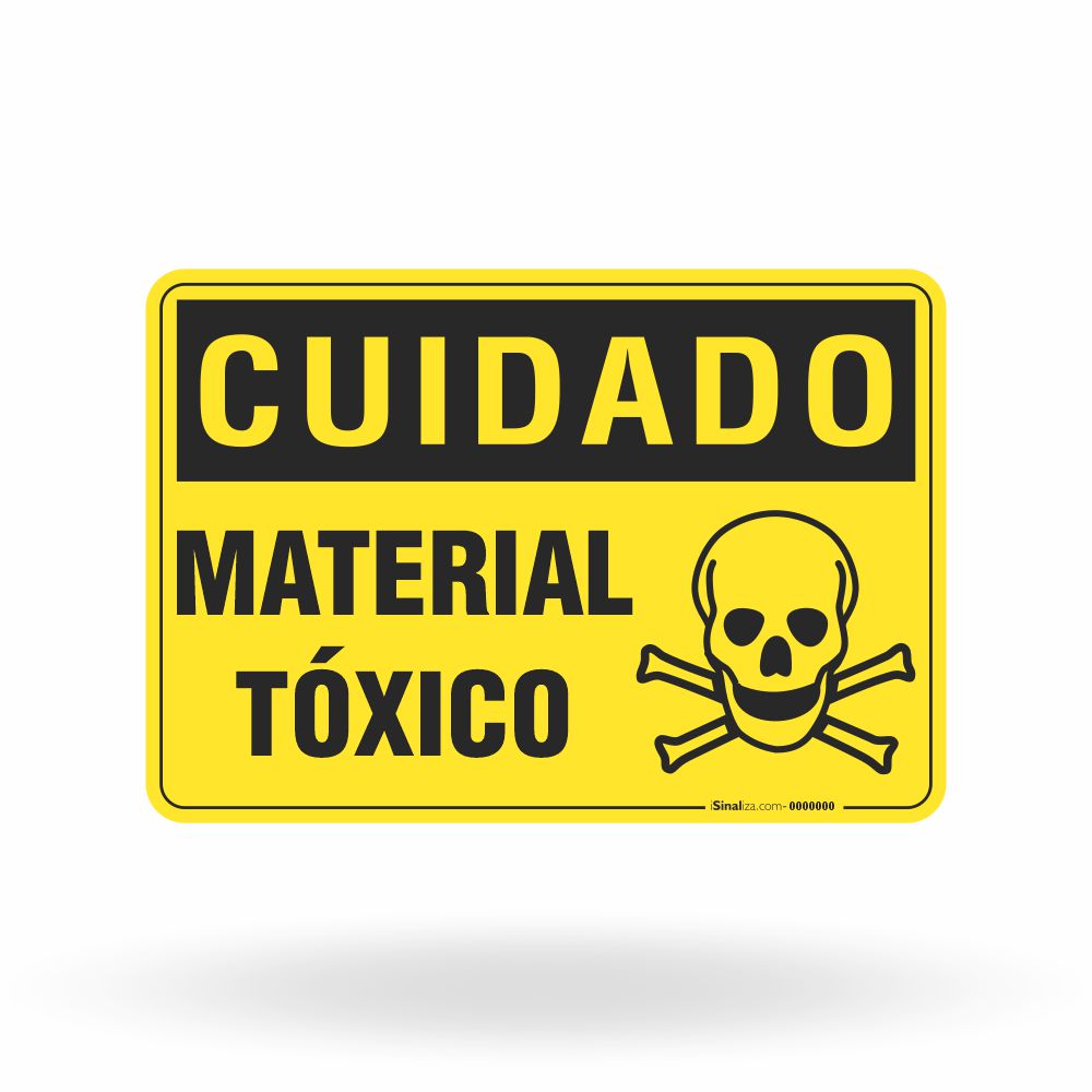 Placa Cuidado - Material Tóxico
