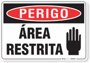 Placa Perigo Área Restrita