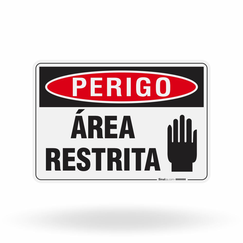 Placa Perigo - Área Restrita