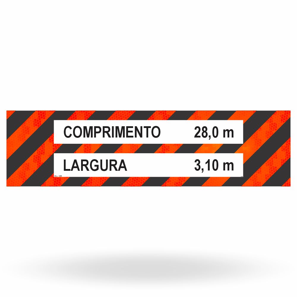 Faixa Refletiva Veículo Longo Largura e Comprimento (3,0 x 0,80 m)