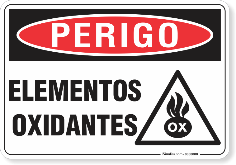 Placa Perigo Elementos Oxidantes