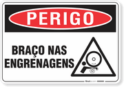 Placa Perigo Braço Nas Engrenagens