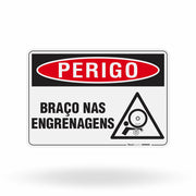 Placa Perigo - Braço nas Engrenagens