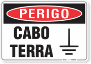 Placa Perigo Cabo Terra