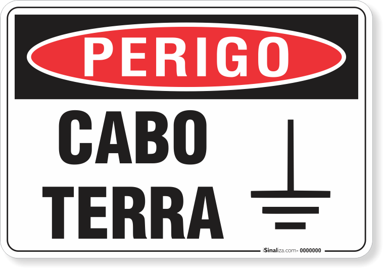 Placa Perigo Cabo Terra
