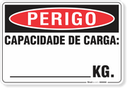 Placa Perigo Capacidade De Carga