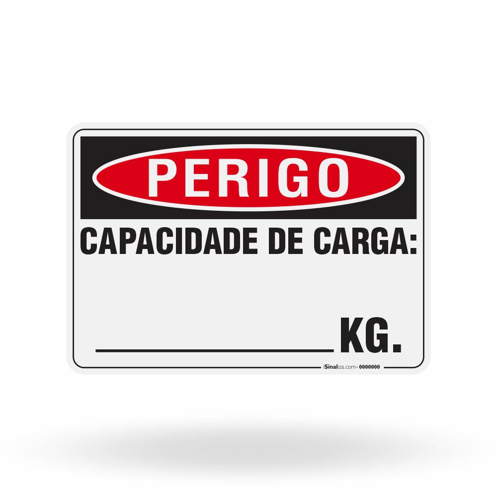 Placa Perigo - Capacidade de Carga