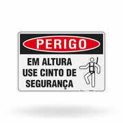 Placa Perigo - Em Altura Use Cinto de Segurança