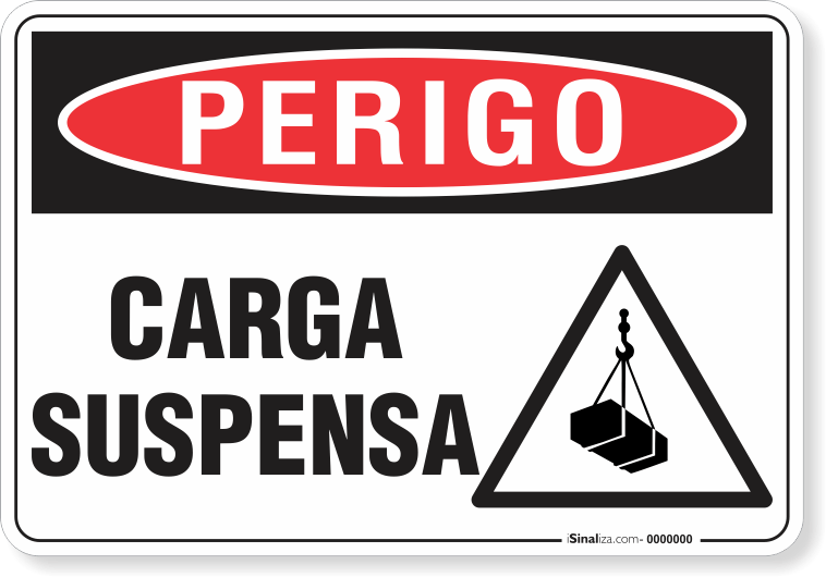 Placa Perigo Carga Suspensa