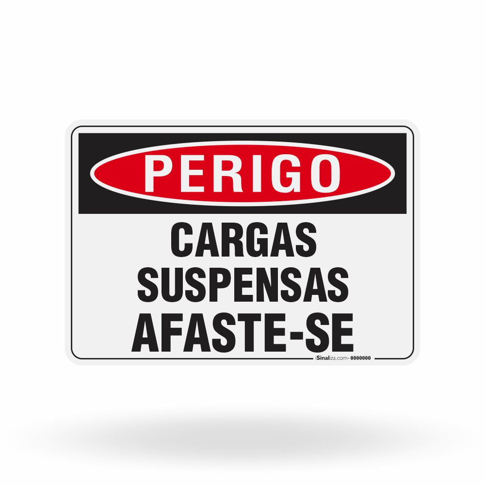 Placa Perigo - Cargas Suspensas Afaste-se