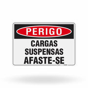 Placa Perigo - Cargas Suspensas Afaste-se