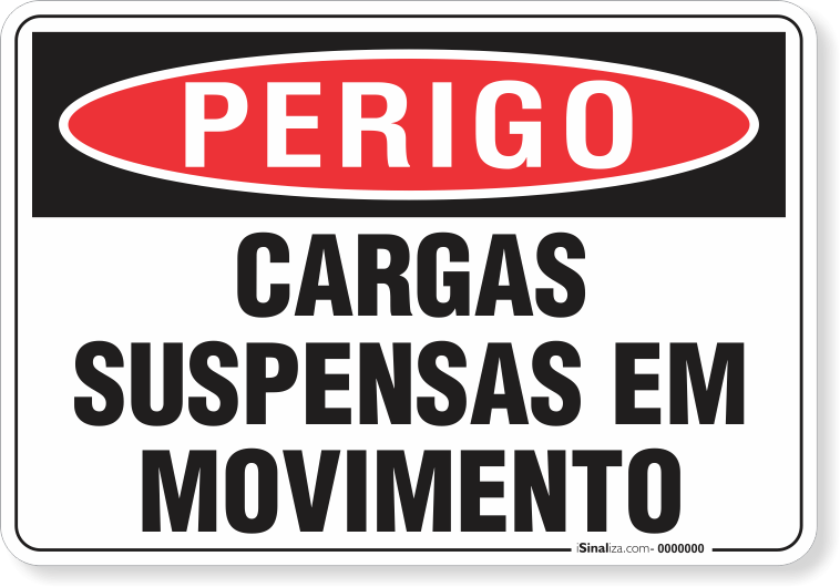 Placa Perigo Cargas Suspensas Em Movimento