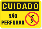 Placa Cuidado  Não Perfurar
