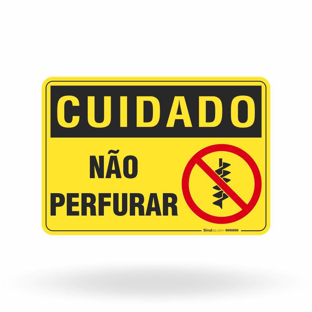 Placa Cuidado - Não Perfurar