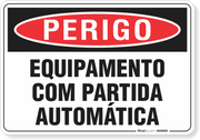 Placa Perigo Equipamento Com Partida Automática