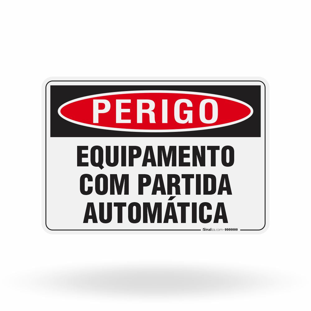 Placa Perigo - Equipamento com Partida Automática