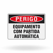 Placa Perigo - Equipamento com Partida Automática