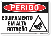 Placa Perigo Equipamento Em Alta Rotação