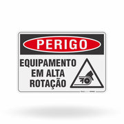 Placa Perigo - Equipamento em Alta Rotação