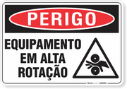 Placa Perigo Equipamento Em Alta Rotação
