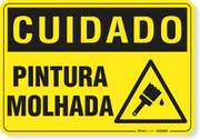 Placa Cuidado  Pintura Molhada