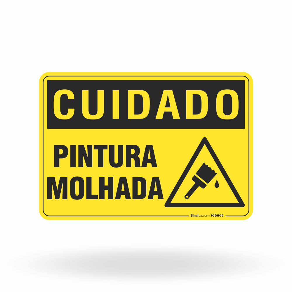Placa Cuidado - Pintura Molhada