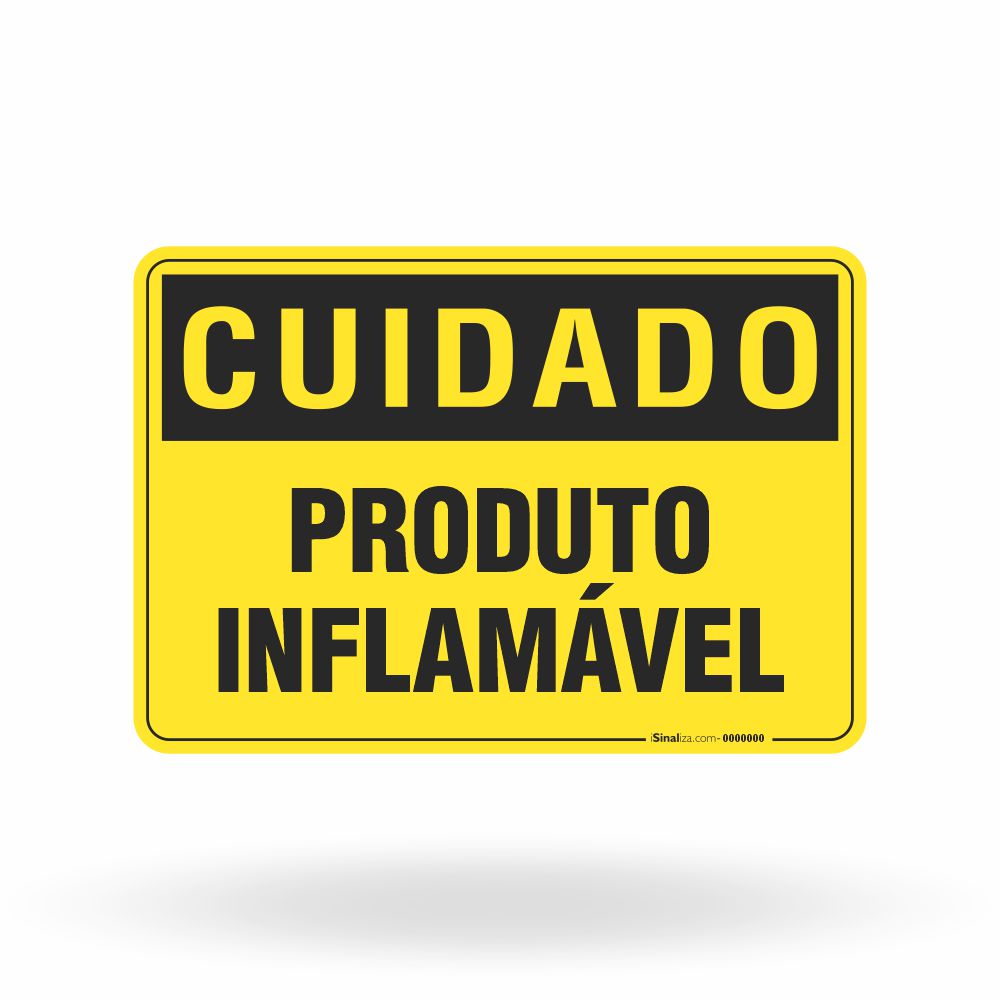 Placa Cuidado - Produto Inflamável