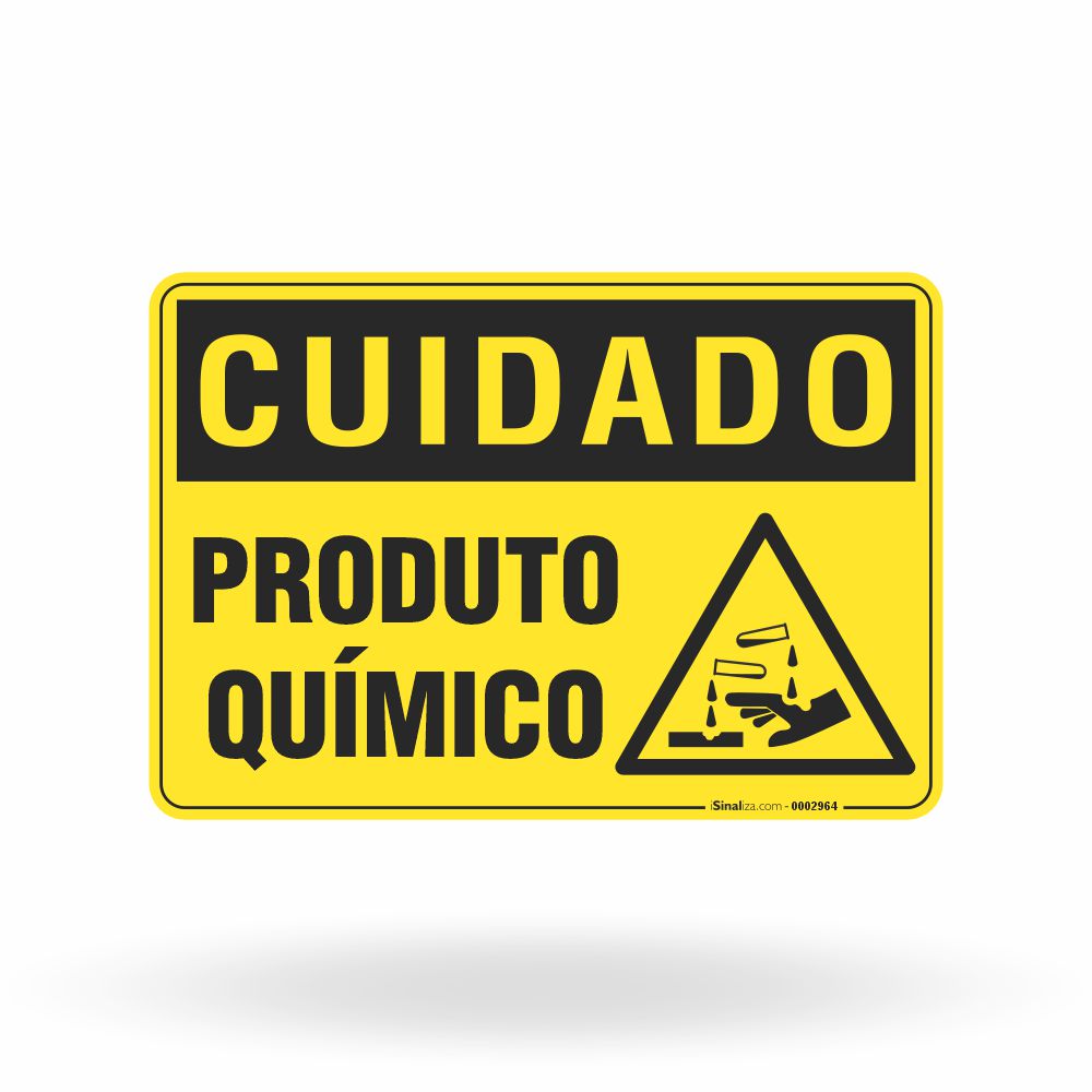 Placa Cuidado - Produto Químico